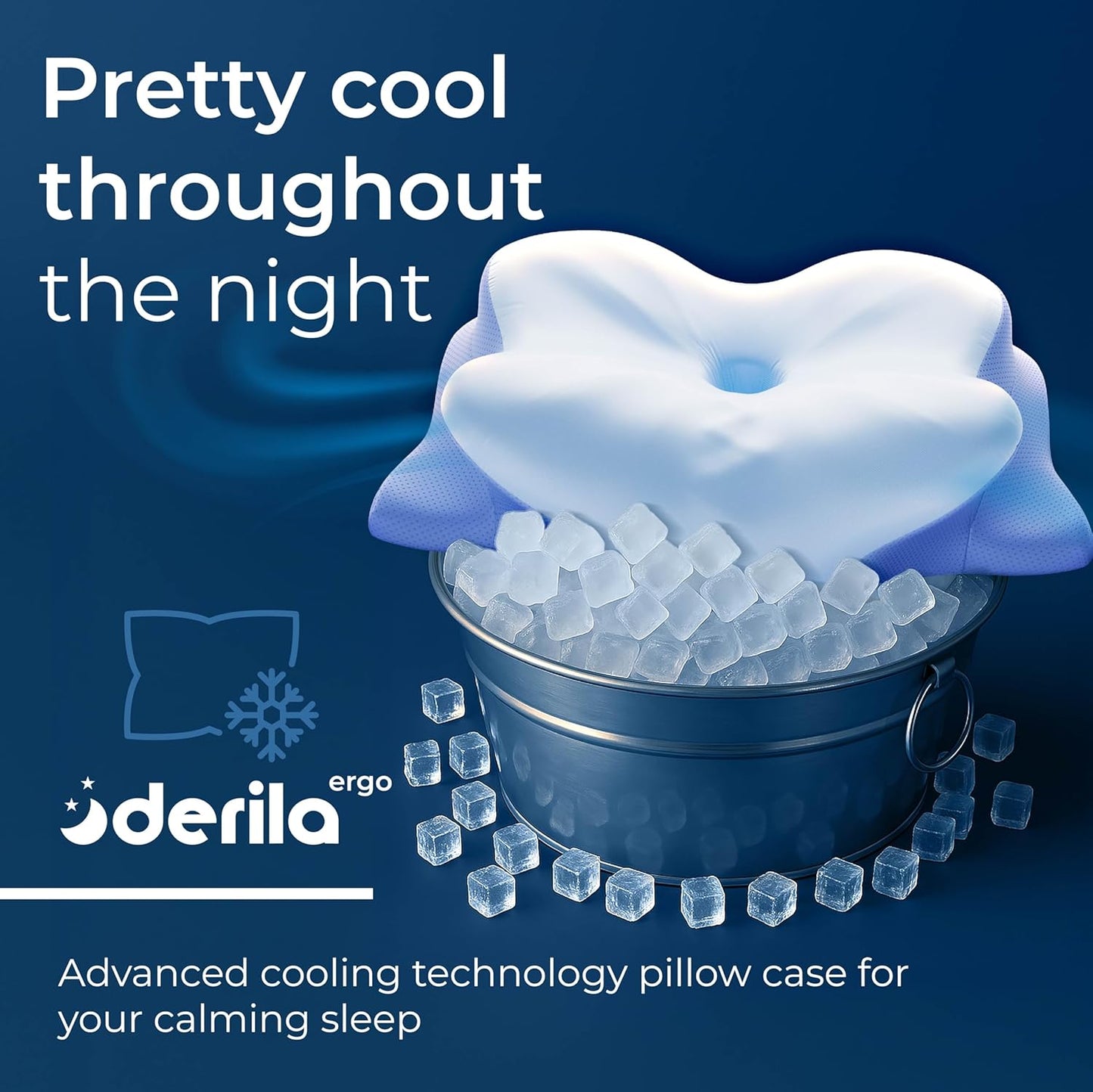 Derila Ergo Cervical Neck Pillow for Sleeping Ergonomic Pillow Contour Neck Support Memory Foam Pillows for Back, Side Sleeper Pillows 21.25 x 14.17 x 4.72 inches